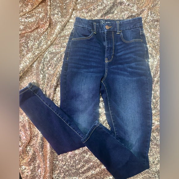 Juniors as 5 super high rise dark wash denim jeans - Picture 2 of 5